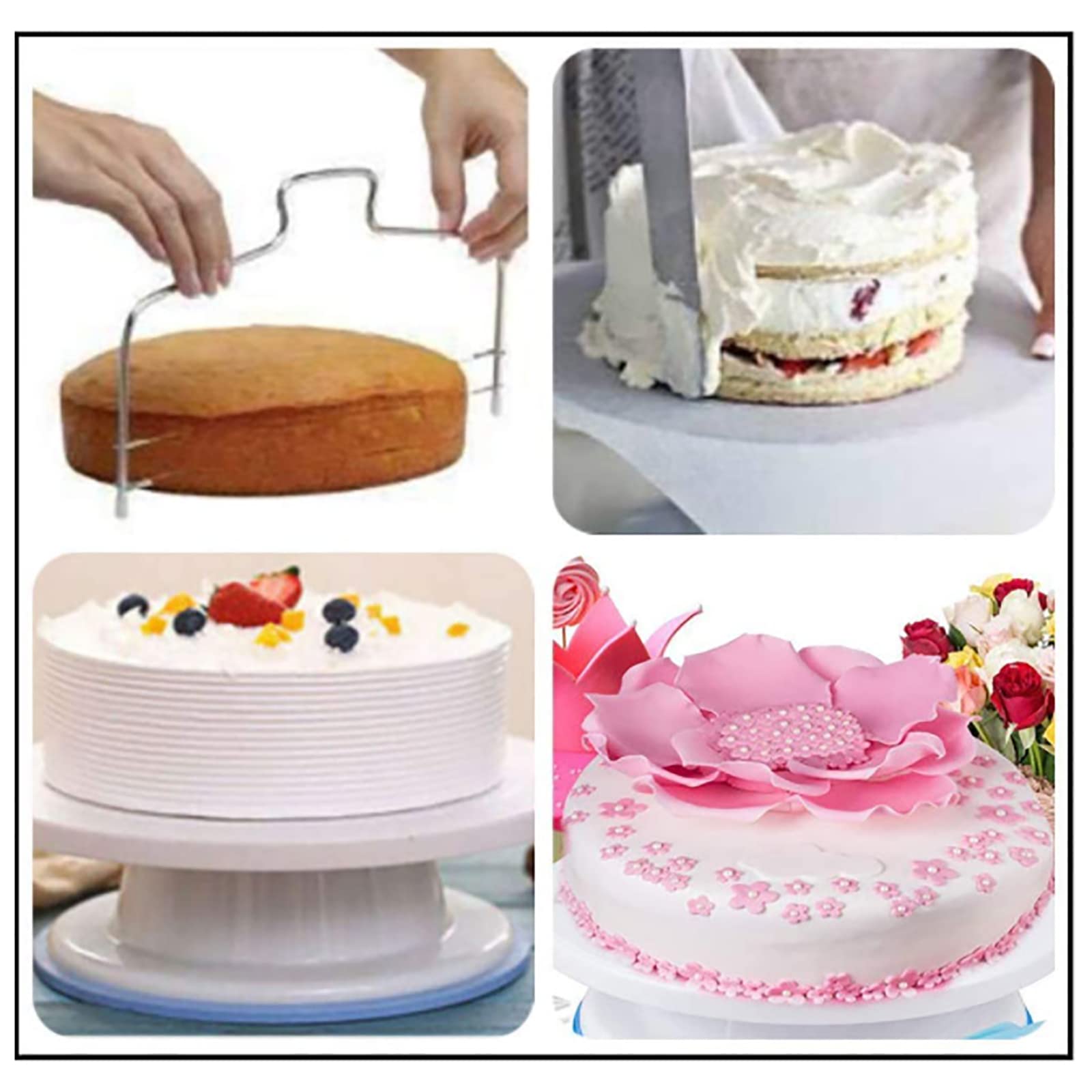 Amazon｜ケーキ回転台 21点セット 初心者向けケーキデコレーション用品